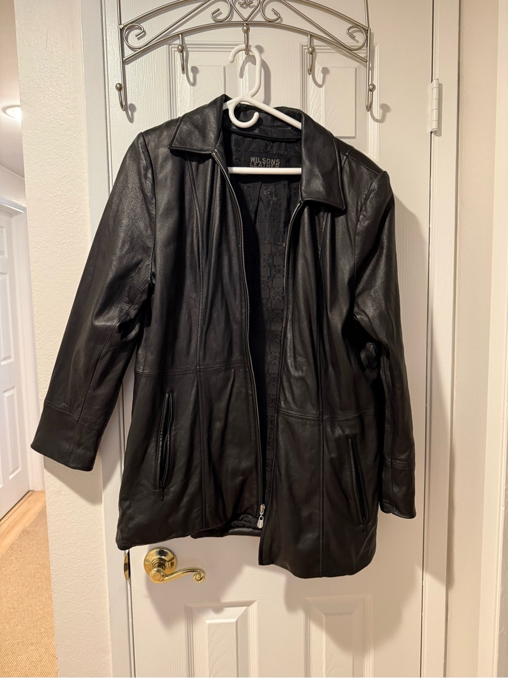 Wilsons Leather Black Zip-Front Leather Jacket